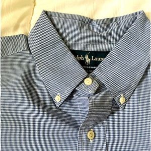 Ralph Lauren men’s dress shirt-n/w/o tag-blue & white-in time for the holidays.